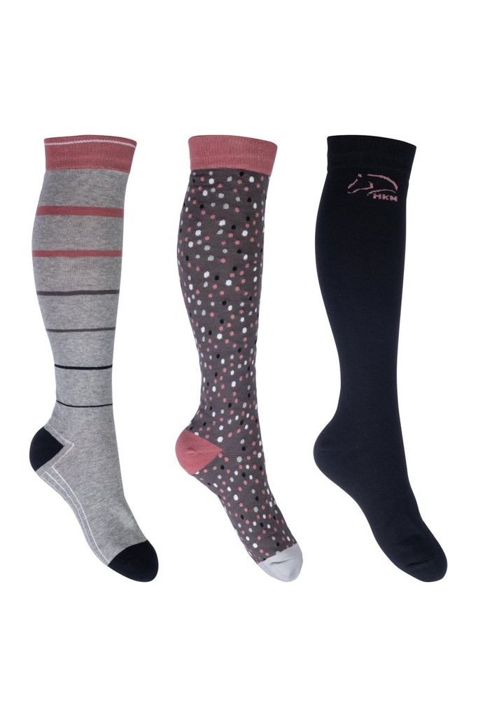 Chaussettes -Miami- lot de 3 (35-38, Gris/noir)
