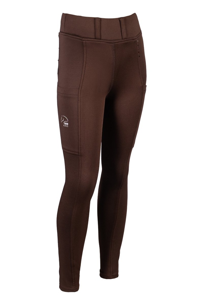 Leggings -Lana II- Style fond 1/1 en silicone (146/152, Marron foncé)