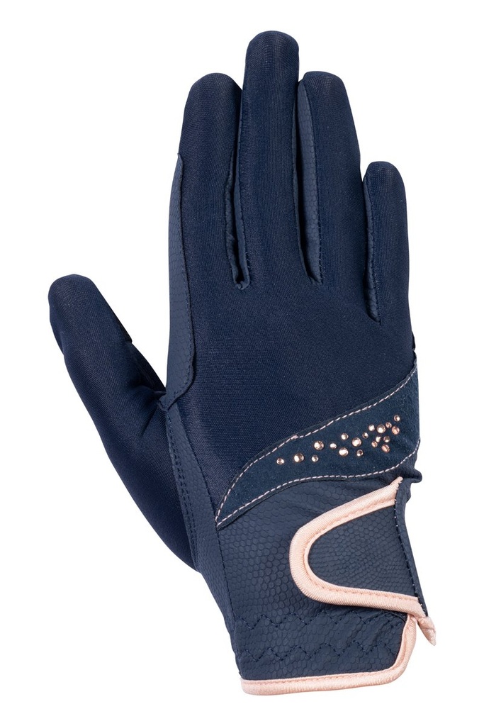Gants -Rosegold Glamour- Style (XS, Bleu foncé)