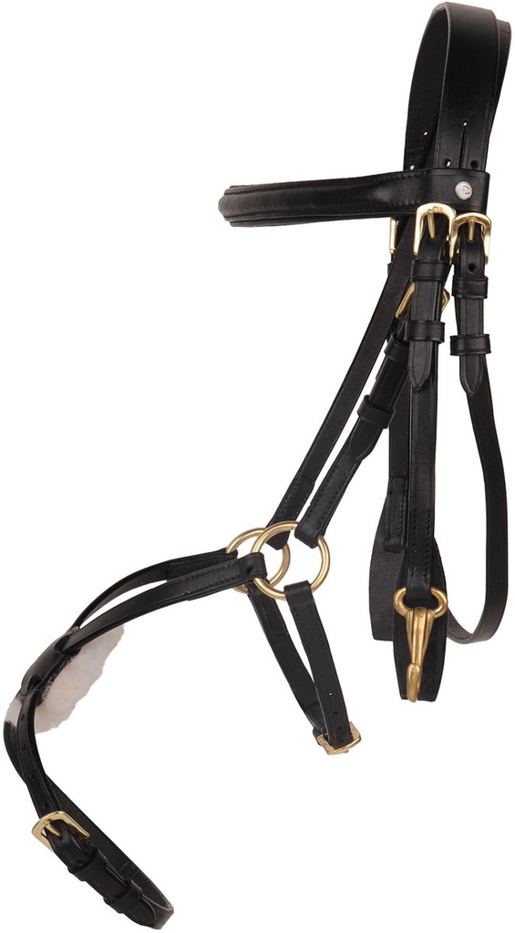 Bridon -Mexican Style- renforcé, mouton (Poney, Noir)