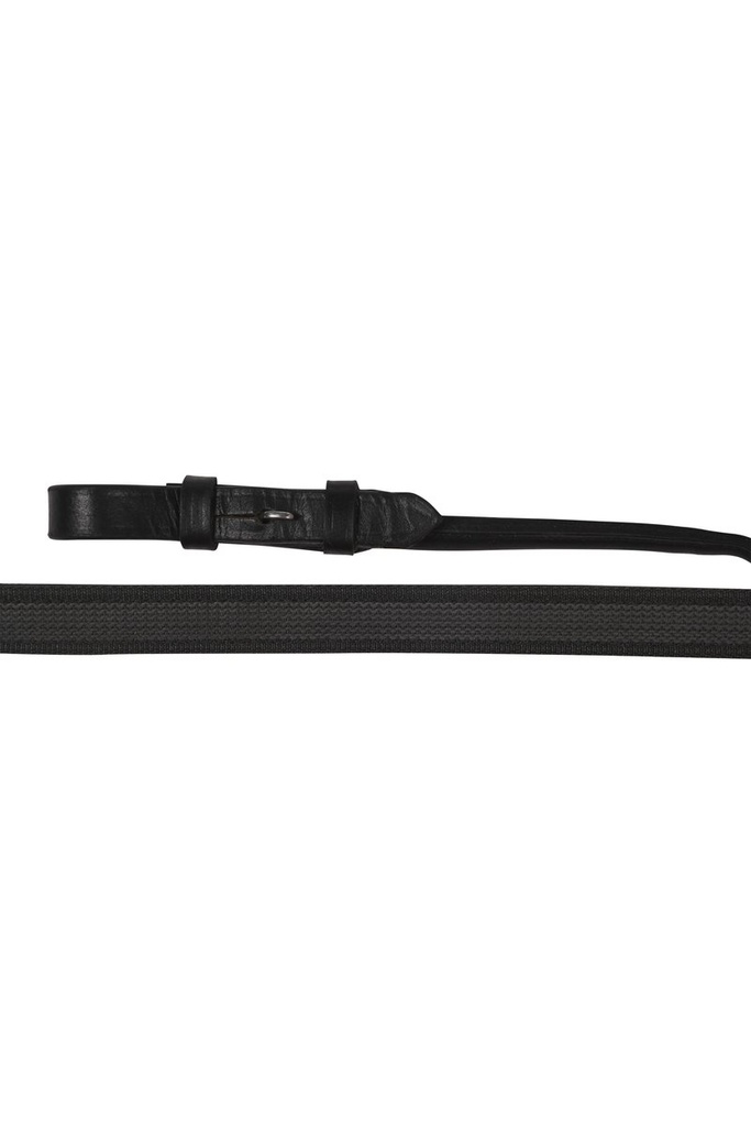 [156709100.0621] Rênes en cuir a. revêtement -Lisa- à couture ronde (Poney, Noir)