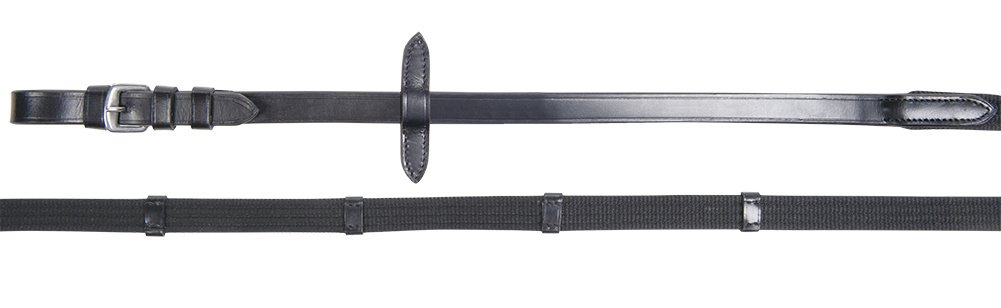 Web reins -Lea- (Poney, Black)