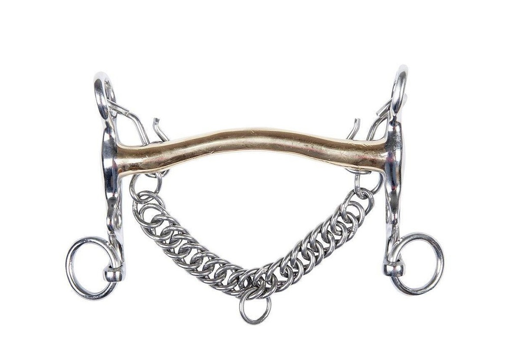 Mors de bride en maillechort, 16 mm, chaîne 5 cm
