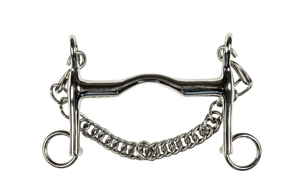 Mors de bride en inox, 16 mm, chaîne 7 cm (5 cm)