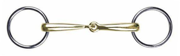 Mors de filet en maillechort, 14 mm (55 mm/125 mm large)