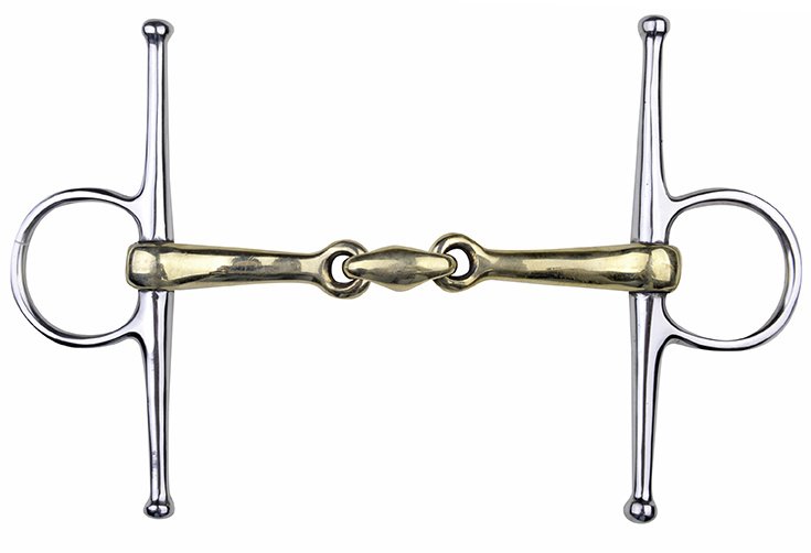 Mors à aiguilles en maillechort,16 mm anneaux inox (40 mm/115 mm large)