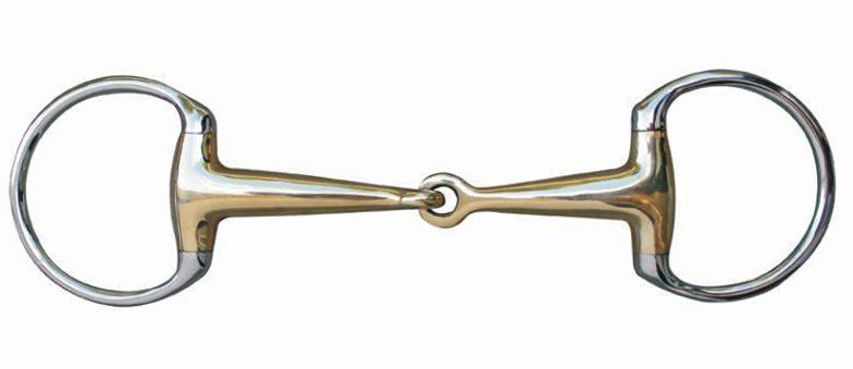 Mors à olive 18 mm maillechort et anneaux inox (65 mm/145 mm large)