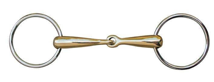 Mors 18 mm en maillechort anneaux inox (60 mm/115 mm large)