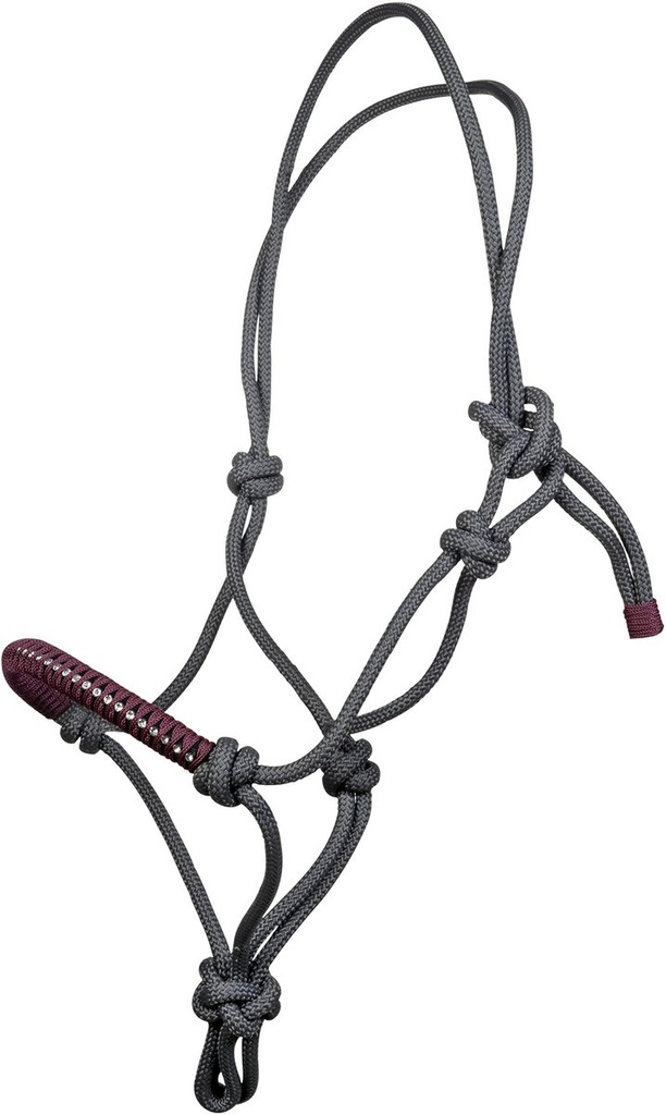 Rope halter -Deko- (Poney, Gris/raisin)