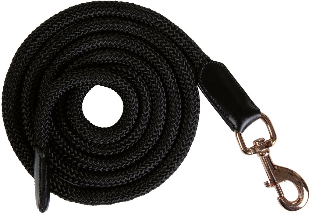 Longe -Rosegold Glamour- Style avec mousqueton (Noir/or rose)