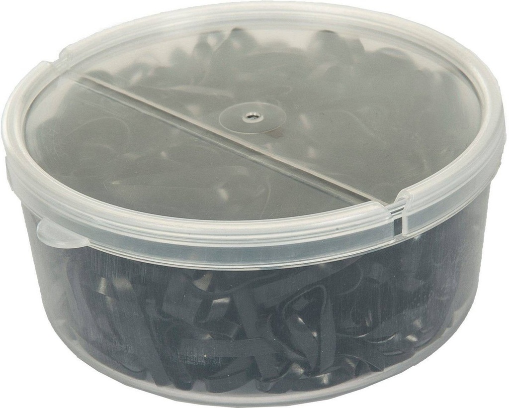 Elastiques à natter -Soft- en sachet, 450 pièces (Noir)