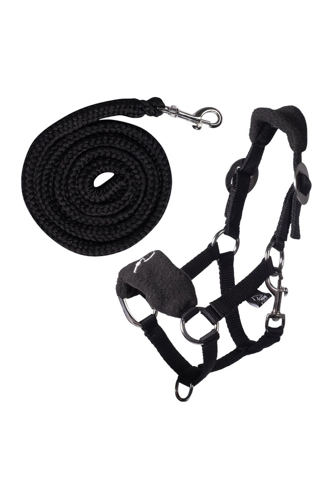 Head collar with fleece -Hobby Horsing- (Noir)