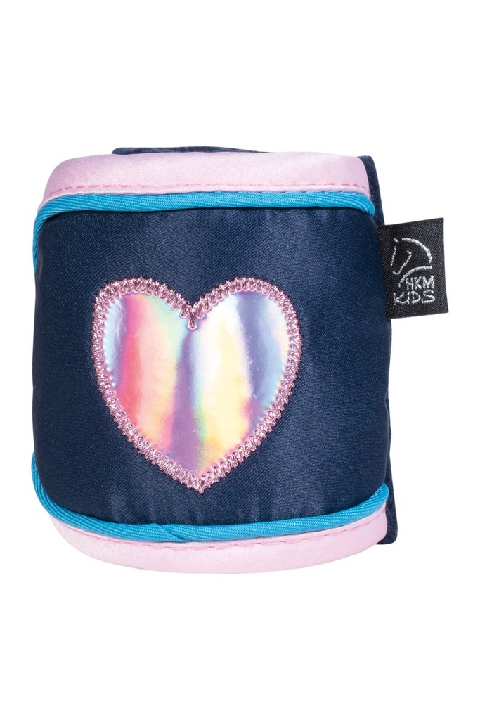 Fleece bandages -Funny Horses Hearts- (100 cm)