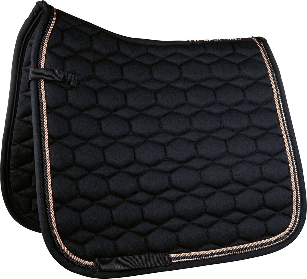 [129569178.0358] Tapis -Rosegold Glamour- Style (Dressage poney, Noir/or rose)