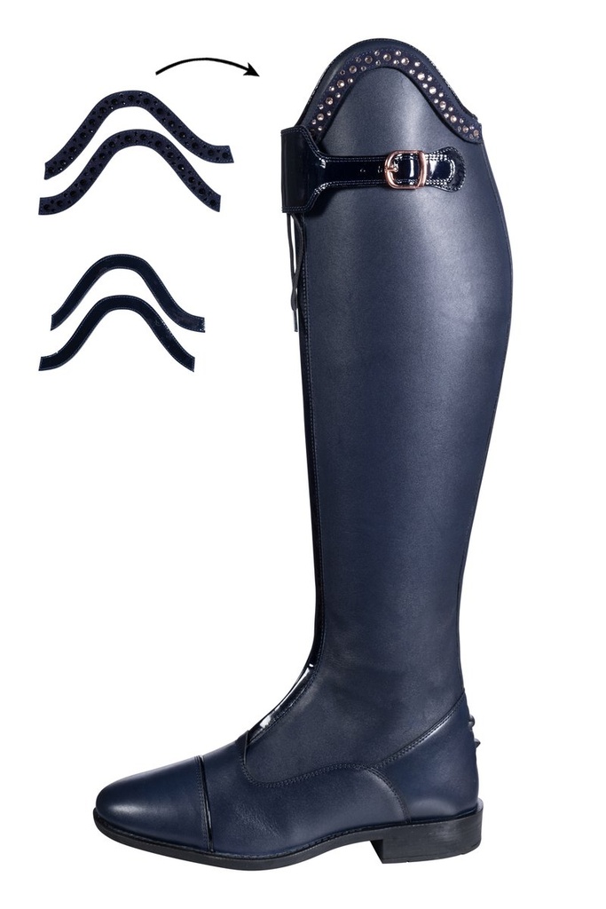 Riding boots -Trinity- short/standard width (36, Bleu foncé)