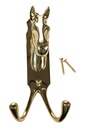 Horse head with two hooks, brass