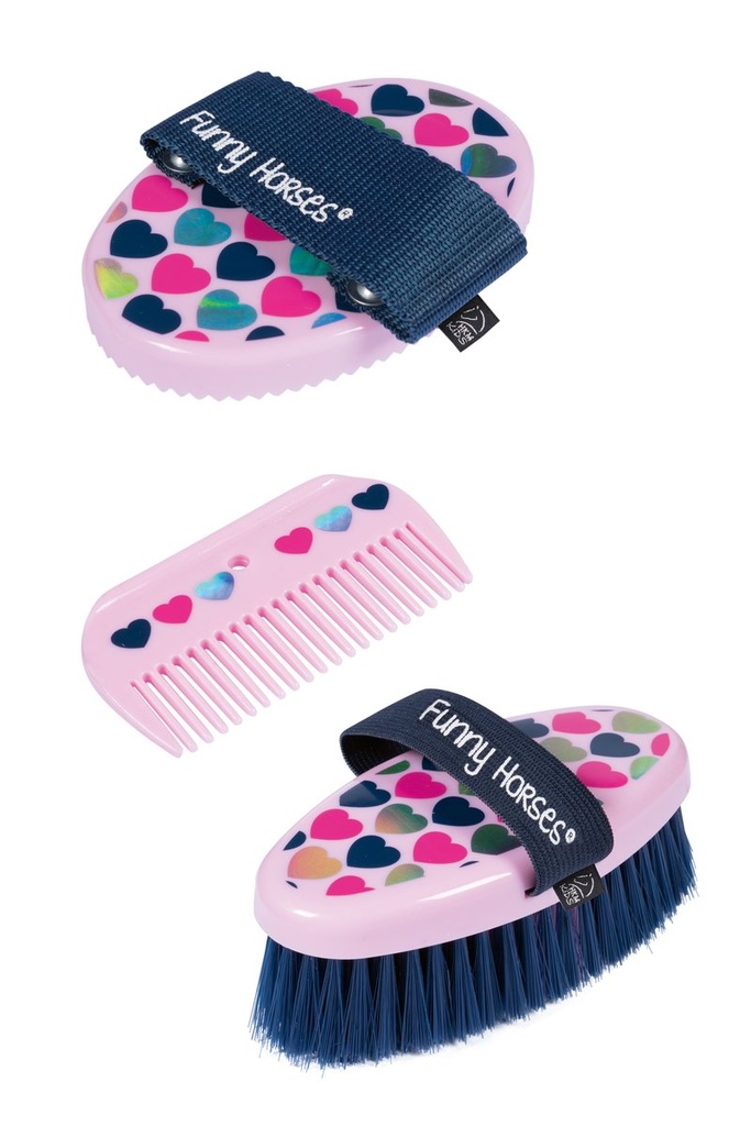 [HKM-137693800.0001] Grooming set -Funny Horses Hearts-