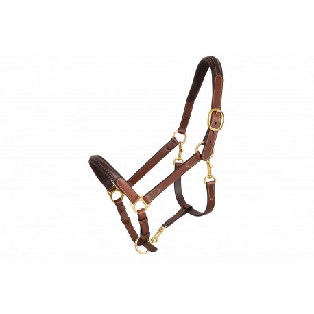Licol cuir 3 mousquetons - PADDOCK