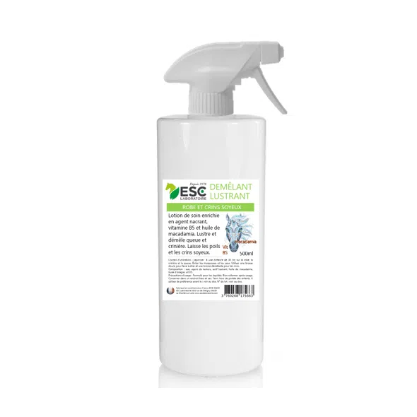 DÉMÊLANT-LUSTRANT – Soin robe et crinière du cheval – Enrichi en vitamine B et huile d'onagre
