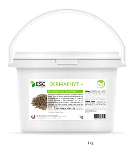 [3760268178008] DERMAPHYT + Démangeaisons saisonnières du cheval – Complément à base de plantes enrichi