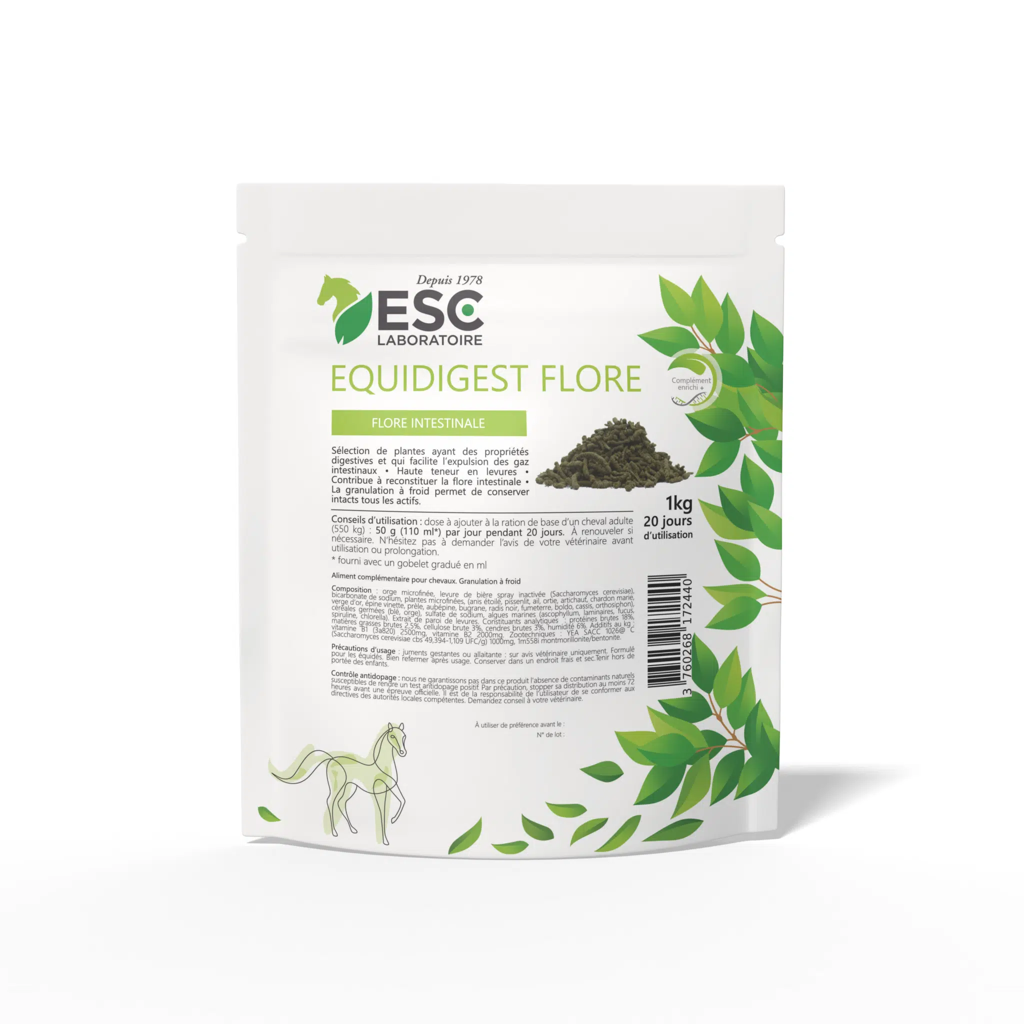 EQUIDIGEST FLORA – Flore intestinale du cheval – Complément enrichi en levures