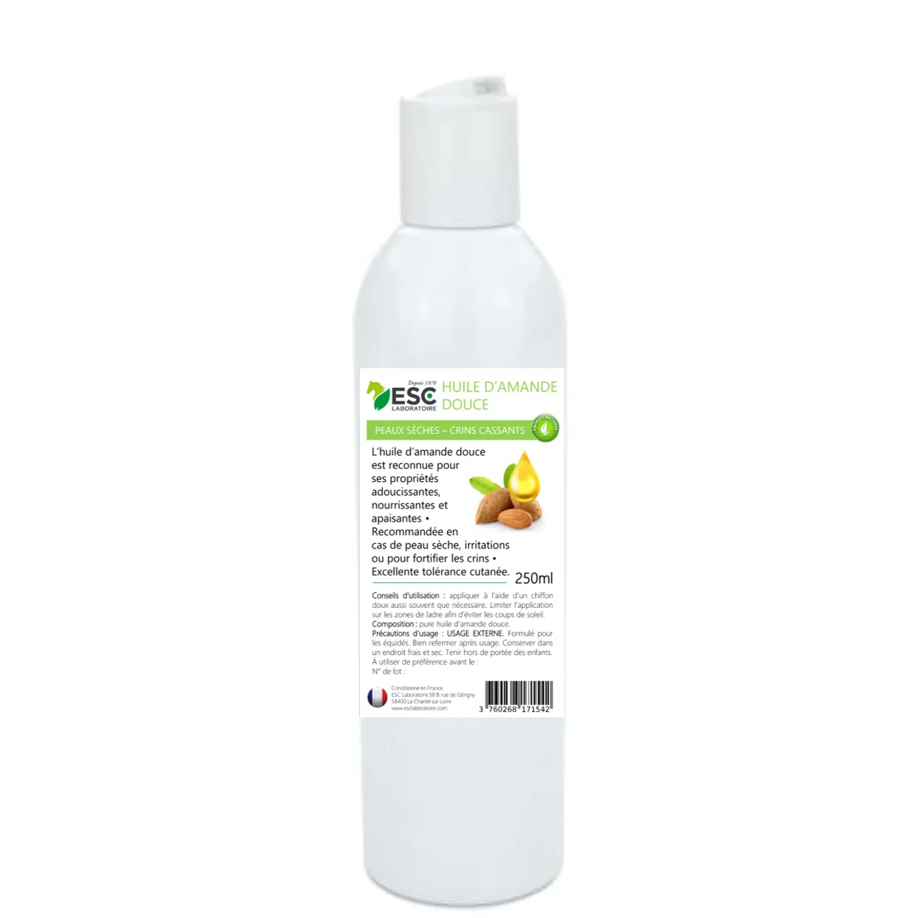 HUILE D'AMANDE DOUCE – Protection hydratation peau du cheval