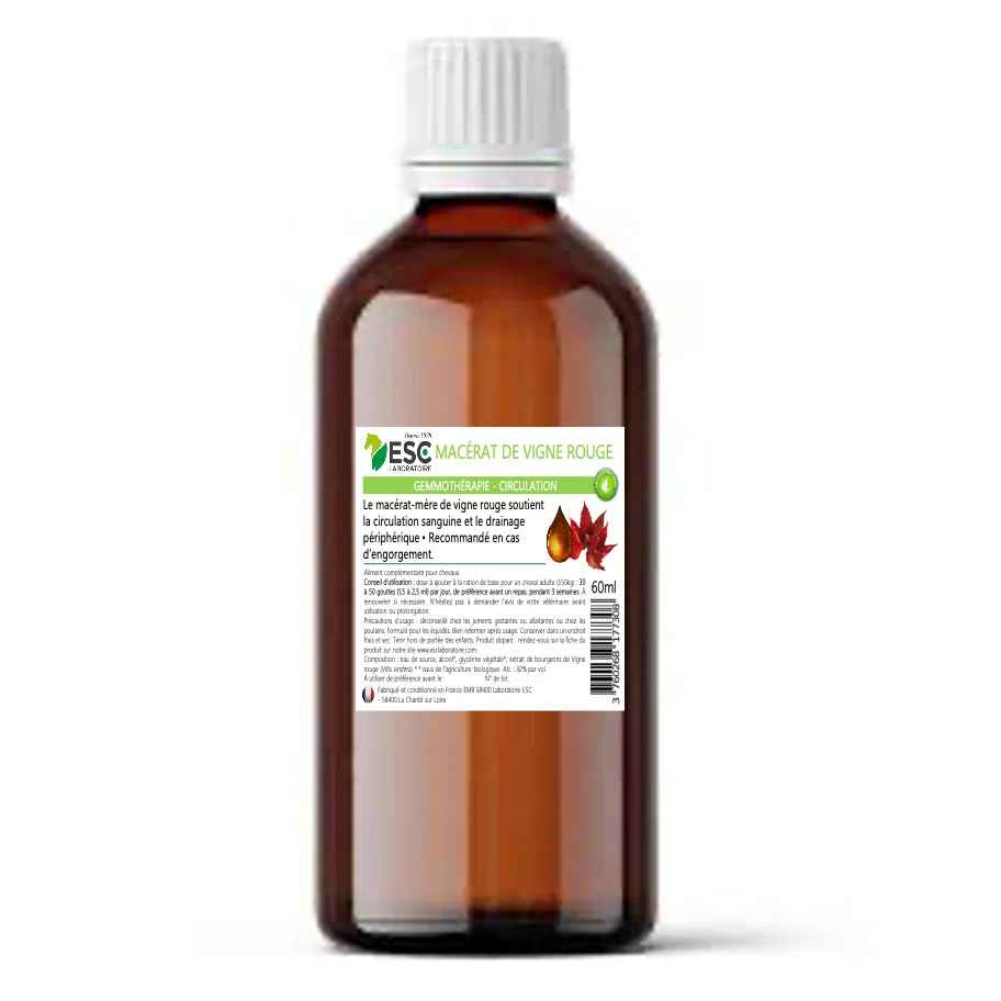 [3760268177315] MACERAT DE BOURGEON DE VIGNE ROUGE – Gemmothérapie cheval – Engorgement