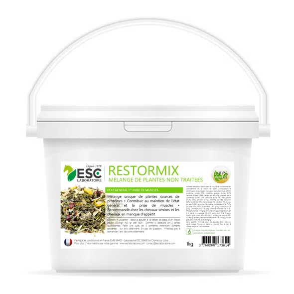 RESTORMIX – General condition et cheval muscle gain – Blend de protein source plants