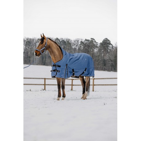 [400601459] Couverture EQUITHÈME TYREX  - Aisance 1200D High Neck (Bleu/Gris, 5'9"/125 cm, 300 g/m²)