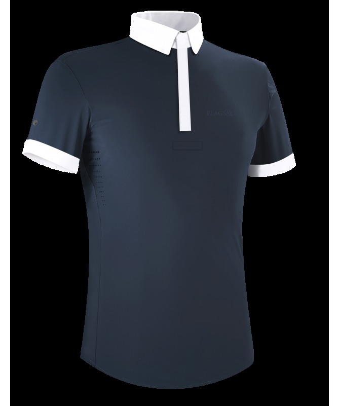 Polo de concours Flags&Cup Wako garçon manches courtes - Marine 10 ans