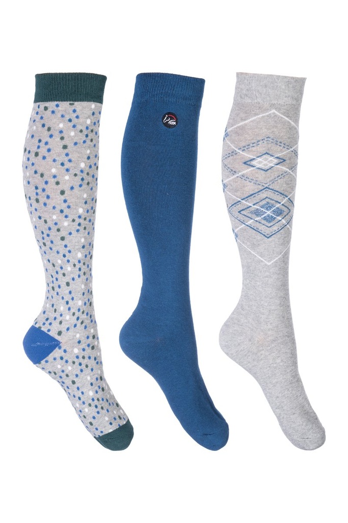 Chaussettes -Florida- lot de 3 (marine/pétrole, 35-38)