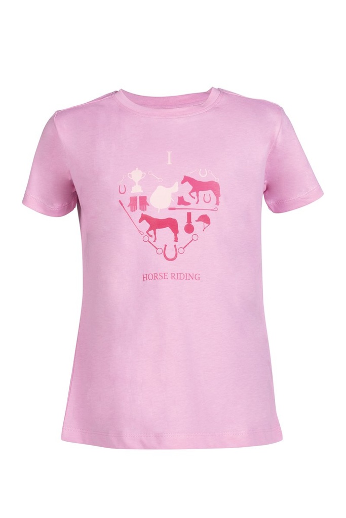 T-shirt enfant -I love horse riding- (Rose, 146/152)