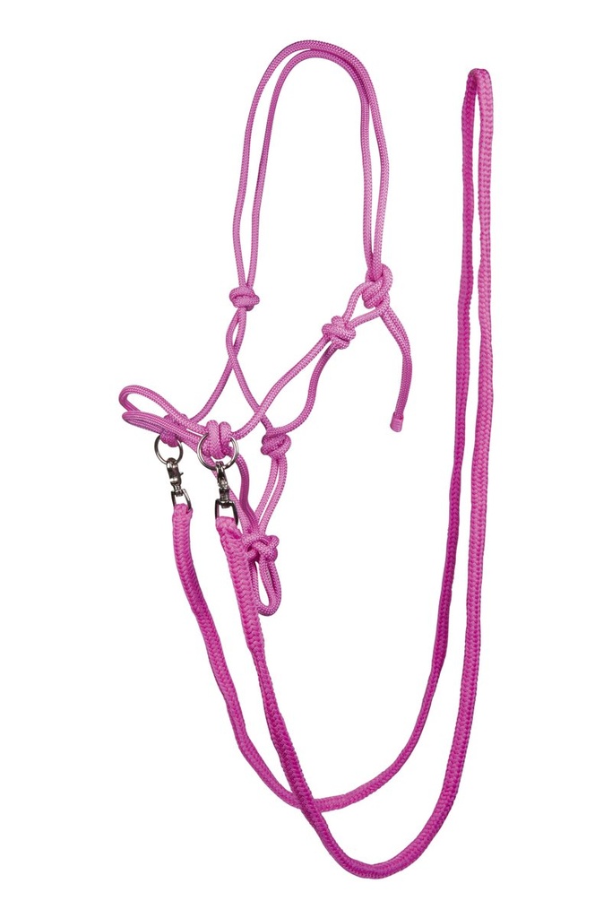 Licol nodal avec rênes/longes (Rose, Poney)