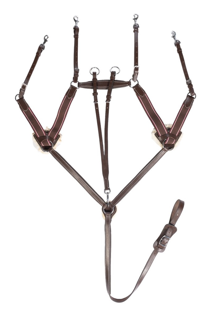 [41542401.0622] Collier de chasse cinq points, doublé mouton (Marron, Poney)