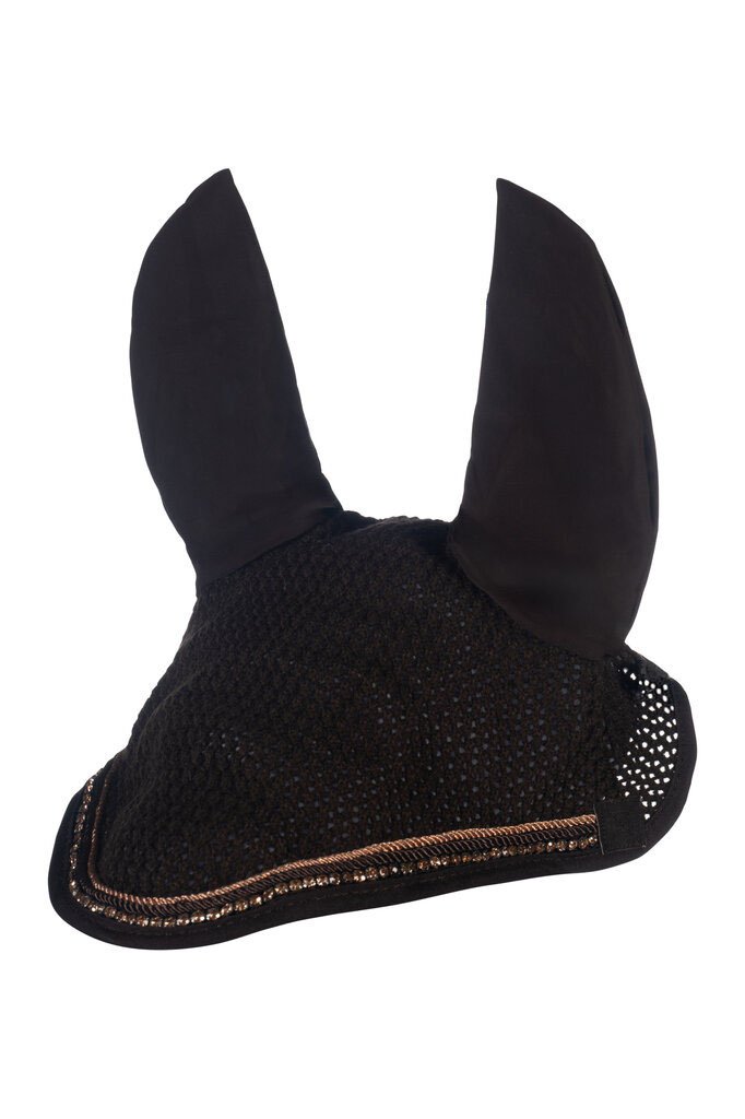 Bonnet anti-mouches -Rosegold Glamour- Style (Noir/or Rose, Poney)