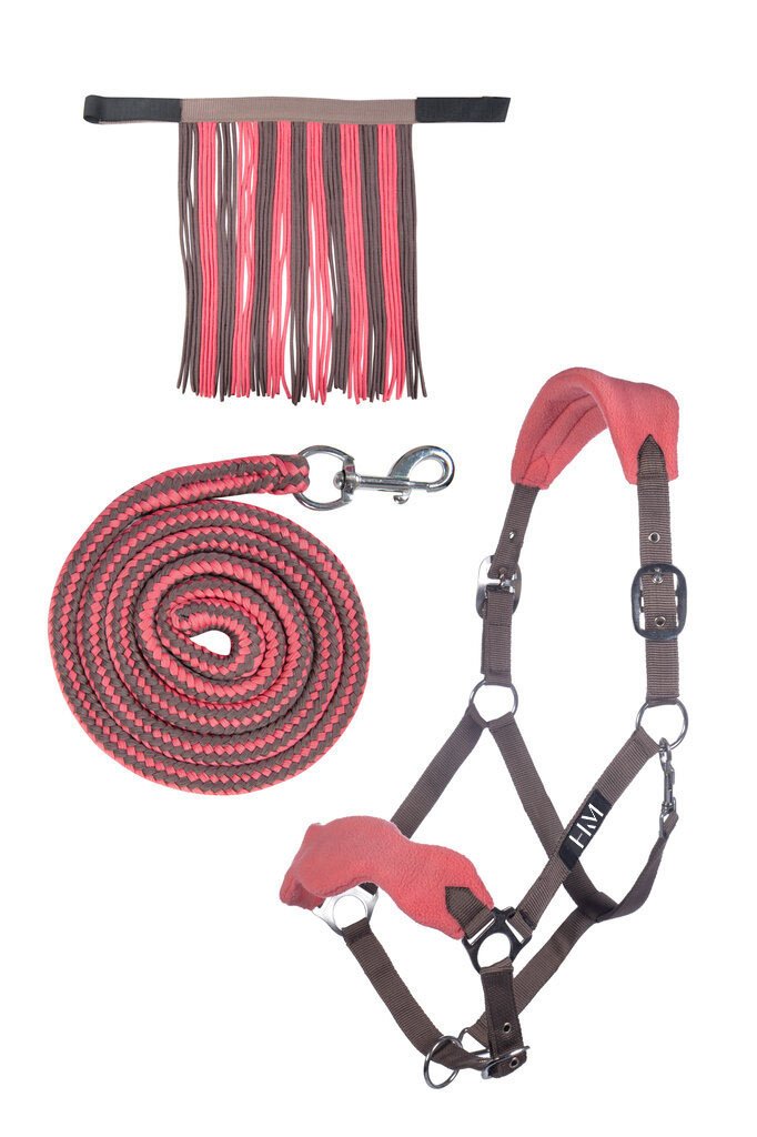 Licol set avec mousqueton et frange anti-mouches