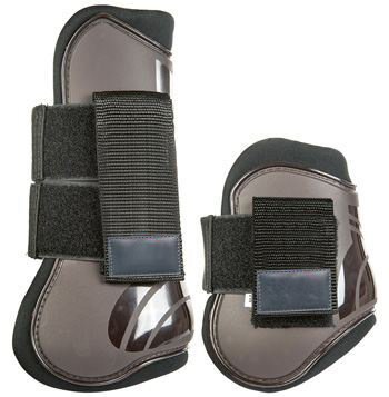 Guêtres et protèges boulets, set de 4 (Noir/Noir, Poney)
