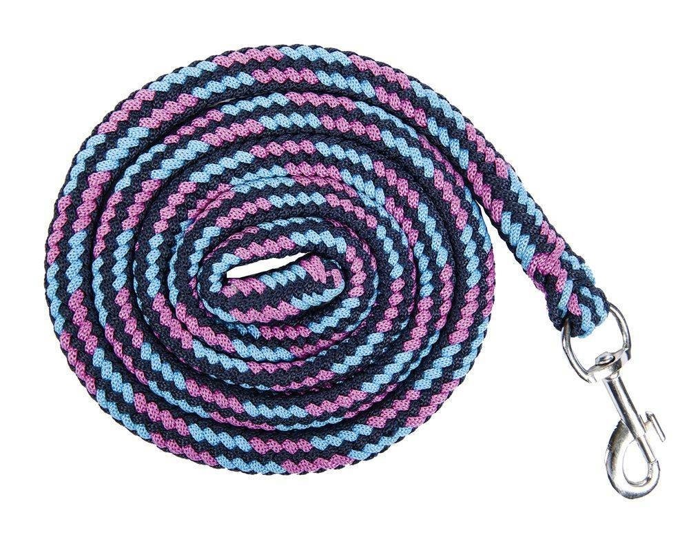 Longe corde -Funny Horses- avec mousqueton (Turquoise/lilas)
