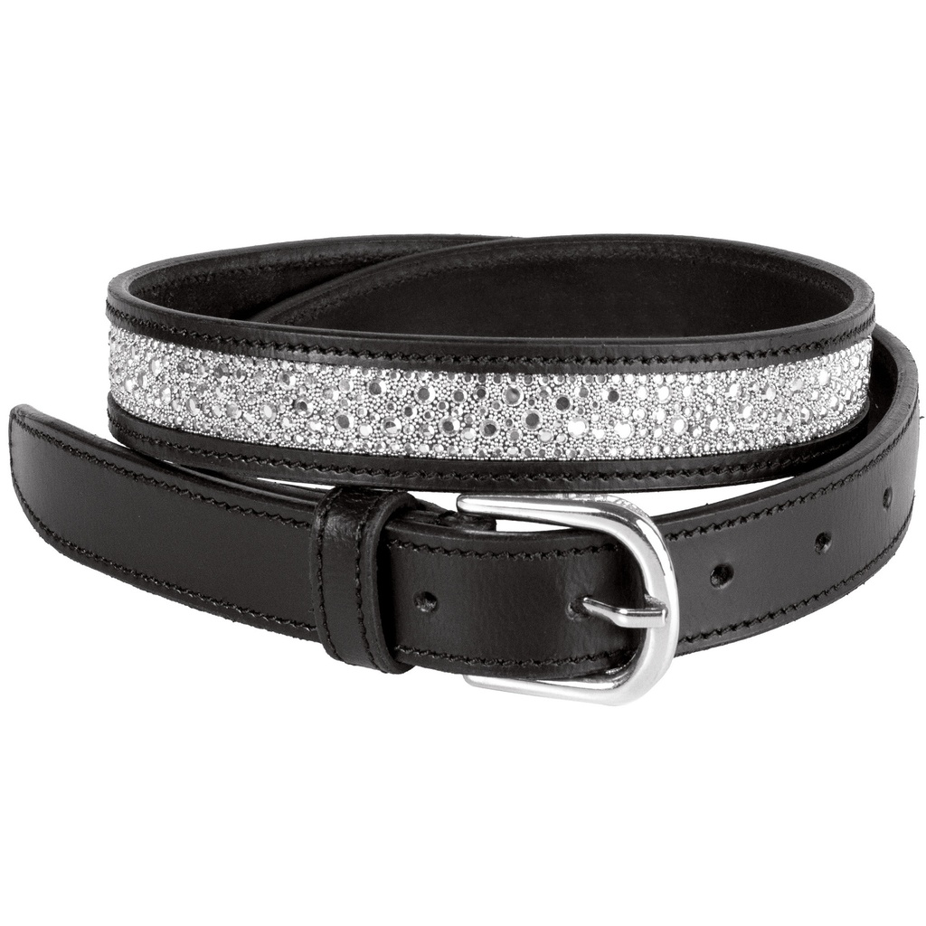 Ceintures cuir Crystal Drops (Anthracite, 75cm)