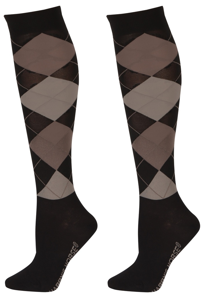 [8714813671389] Chaussettes montantes losanges (noir, 35-38)