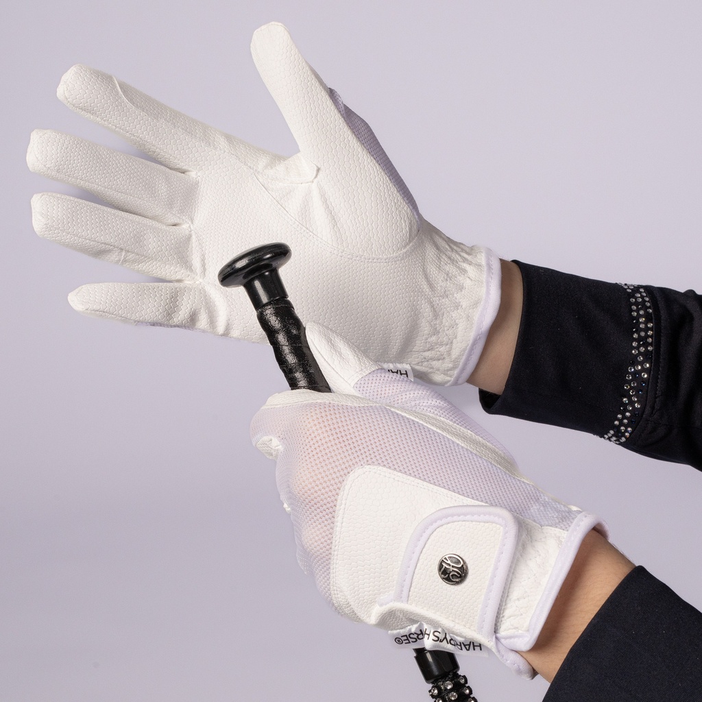 [8714813548711] Gants d'équitation TopGrip Mesh Harry's Horse (noir, XXL)