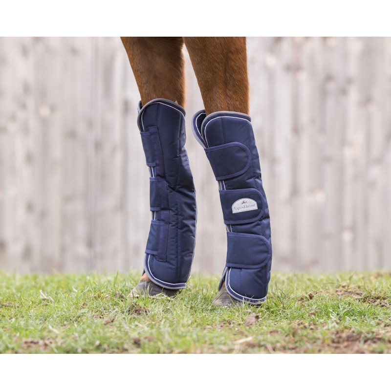 [402080001] Guêtres de transport EQUITHÈME - TYREX 600D (Marine/Gris, Poney)