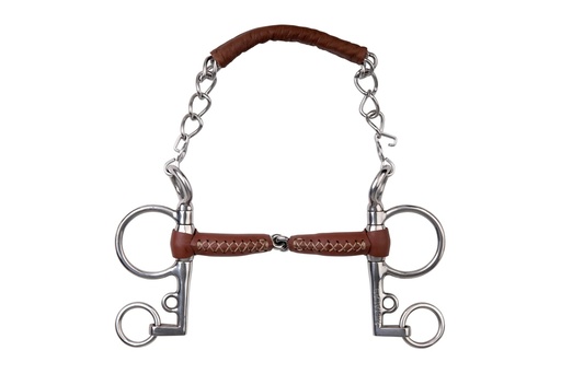 Mors Pelham METALAB "Pinchless" cuir, branches longues