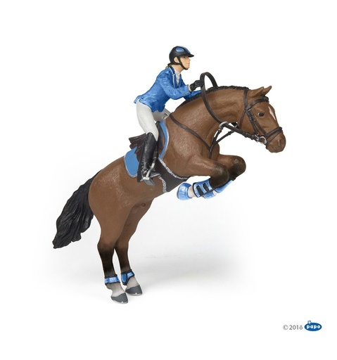 [905051560] PAPO Cheval saut d'obstacle & cavalière