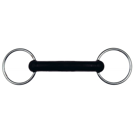 Mors 2 anneaux FEELING caoutchouc, droit, inox