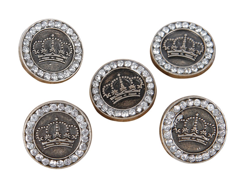 [26200220uni] Bouton crystal couronne