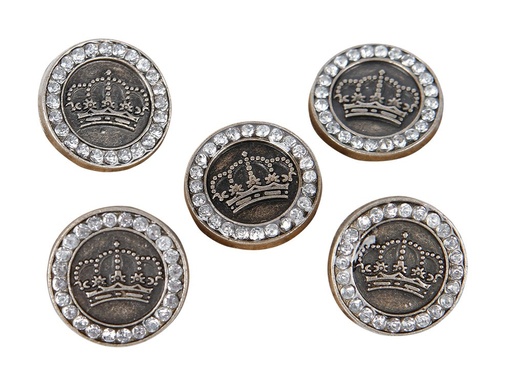 [26200220uni] Bouton crystal couronne