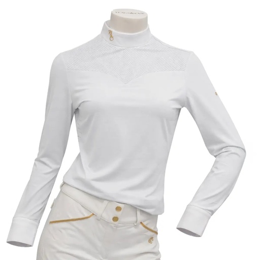 Polo de concours Flags&Cup Isadora manches longues - Blanc XS