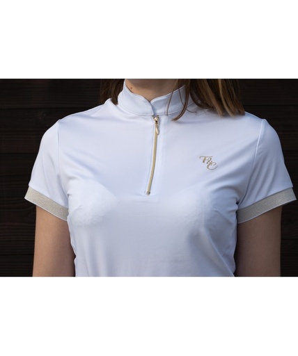 Polo de concours Flags&Cup Andria fille manches courtes - Blanc 10 ans